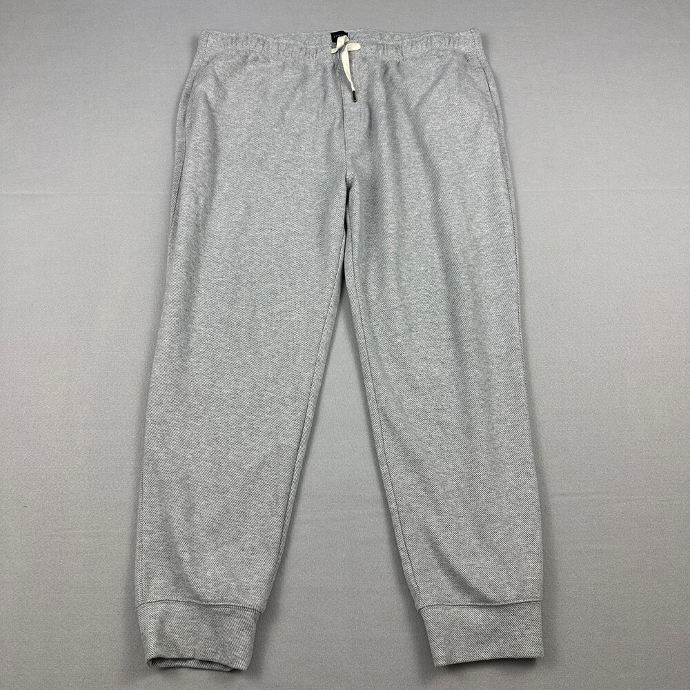 J. Crew Pants Men 2XL Gray Heather Jogger Sweatpants Tapered Drawstring XXL